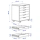 Комод на колесах IKEA ALEX біла морилка/імітація. дуб (504.735.44) - зображення 4