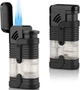 Потрійна турбо-запальничка з можливістю заправки бутаном Triple Torch Lighter (чорна) - зображення 1