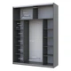 Шкаф купе Doros G-Caiser Графит Графит 1 ДСП / 1 зеркало 180х60х240 (42005088) - изображение 3