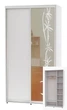 Шкаф-купе двухдверный Алекса 120*45*230 Белый ДСП/Зеркало с пескоструйным рисунком - изображение 1