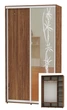 Шкаф-купе двухдверный Алекса 150*45*230 Дуб винтаж ДСП/Зеркало с пескоструйным рисунком - изображение 1