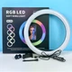Кольцевая светодиодная Led RGB Лампа 36 см с зажимом для телефона MJ36 Черный - изображение 2