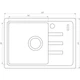 Мийка для кухні GLOBUS LUX гранітна MONO 620x435мм прямокутна врізна без сифону чорна 000022399 - зображення 6