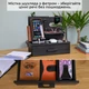 Підставка органайзер для телефону з шухлядою Teslyar настільний тримач для телефону окулярів годинника канцелярії з дерева Чорна (PPD003) - изображение 3