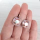 Сережки Hand Made черненные с кристаллами Swarovski цвета Light Rose Shimmer - изображение 2