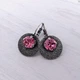 Cерьги Hand Made винтажные с кристаллами Swarovski розового цвета - изображение 1