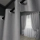 Комплект штор на люверсах VR-Textil Льон-блекаут 1397ш Сірий 150х250см 2 шт (37-0136) - зображення 1
