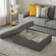 Підставка для ніг з місцем для зберігання IKEA KIVIK Tibbleby бежева / сіра (994.404.96) - зображення 3