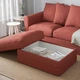 Підставка для ніг з місцем для зберігання IKEA GRONLID Ljungen яскраво-червона (894.088.78) - зображення 3