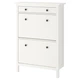 Тумба для взуття на 2 відділення IKEA HEMNES 89х30х127 см біла (201.695.59) - зображення 1