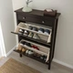 Тумба для взуття на 2 відділення IKEA HEMNES 89х30х127 см чорно-коричнева (402.169.08) - зображення 9