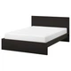 Ліжко IKEA MALM 140х200 см чорно-коричневе (499.292.29) - изображение 1