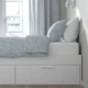 Ліжко з ящиками IKEA BRIMNES 160x200 см Luroy біле (099.029.34) - изображение 6