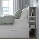 Ліжко з ящиками IKEA BRIMNES 140х200 см біле (590.991.36) - зображення 5