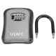 Подвесной мини сейф для ключей USafe KS05 с крючком, кодовым замком и антивандальным корпусом, Серый - изображение 3