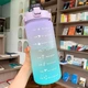 Спортивна пляшка для води та напоїв Gradient мотиваційна пляшка зі шкалою та соломинкою 2 л, фіолетовий з блакитним (87020261) - зображення 2