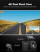 Видеорегистратор Kingslim D4 / 4K / 25fps / Wi-Fi / GPS Б/В - изображение 3