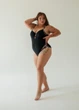 Cтильный слитный купальник ODS XXXXL (9071) Черный с тигровыми вставками - изображение 1