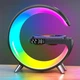 Настольная смарт лампа ночник G-smart G11 RGB Rainbow Light-Wireless с Bluetooth колонкой беспроводная зарядка FM радио чёрный - изображение 2