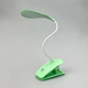 Led лампа настольная на прищепке с аккумулятором и USB высота 27см, 14 светодиодов 3 режима свечения, зеленая - изображение 3