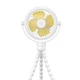 Вентилятор портативный USAMS Baby Stroller Fan ZB289 |4W; 3 speed; 360 degree fold; Night Ligh; 2000mAh| White - изображение 5