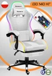 Геймерское Кресло с RGB Подсветкой Компьютерное Игровое Huzaro Force 4.7 RGB White с Подставкой для Ног Белое до 140 кг Польша - изображение 1