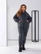 Женский спортивный костюм утепленый c нашивками Fashion 46/48 графит - изображение 2