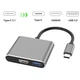 USB Type-C перехідник Хаб концентратор 3 в 1 на HDMI + USB 3.0 + Type-C (PD) OTG 4K, Сірий (486760) - зображення 6