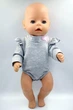 Боди серый с крылышками - одежда для пупса Baby Born 40 - 44 см - изображение 1