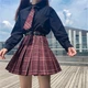 Юбка клетчатая плиссированная высокая посадка вишневая 67050 XS - изображение 6