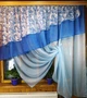 Кухонная занавеска Алия голубая +синий +вензель 280*170 см - изображение 2