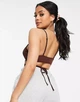 Топ без пуш-апа на завязках Asos Коричневый (10155 S/42) - изображение 4
