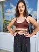 Топ без пуш-апа на завязках Asos Коричневый (10155 S/42) - изображение 5