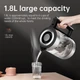 Електричний Чайник Електрочайник 1.8л HOCO HA01A Kitchen high boron glass electric kettle Silver з нержавіючої сталі та скла | Срібний - зображення 5