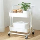 Этажерка на колесах Stenson "Comfort" 2 яруса, 43×36×48 см, белая (WW01356-W) - изображение 4