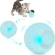 Інтерактивна іграшка для кішок Smart м'яч Pet Gravity з хаотичним рухом та світловою панеллю синій - зображення 2