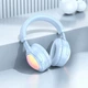 Беспроводные наушники Hoco W48 накладные с LED подсветкой blue - изображение 3