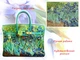 Дизайнерская сумка ArtBag Luxury-Creator ИРИСЫ Рисунок на сумке художественная роспись пейзаж цветы синие и белые ирисы ручная работа - изображение 8