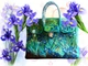 Дизайнерская сумка ArtBag Luxury-Creator ИРИСЫ Рисунок на сумке художественная роспись пейзаж цветы синие и белые ирисы ручная работа - изображение 9