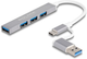 USB Hub Delock 4 Port Slim USB Type-A/Type-C Grey (4043619642144) - obraz 2