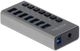 USB Hub Delock External Hub with 7 Ports + Switch Grey (4043619636693) - obraz 1