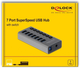 USB Hub Delock External Hub with 7 Ports + Switch Grey (4043619636693) - obraz 4