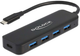 USB Hub Delock USB Type-C Hub 4 Port USB 3.2 Gen 1 with Power Delivery 85 W Black (4043619641703) - obraz 1