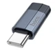 Адаптер перехідник Type-C на Lighting HOCO charging and data adapter (USB 2.0, 480 Mбіт/с, 3A). Gray - зображення 1