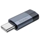 Адаптер перехідник Type-C на Lighting HOCO charging and data adapter (USB 2.0, 480 Mбіт/с, 3A). Gray - зображення 4