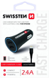 Автомобільний зарядний пристрій Swissten CL 2 x USB-A 12W Quick Charge 2.4 + кабель Lightning 1.2 м Black (20110910) - зображення 5