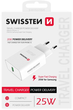 Зарядний пристрій Swissten USB-C 25W White (22060300) - зображення 1