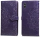 Чохол Vintage для IPhone X книжка з візерунком шкіра PU фіолетовий Без бренду - зображення 1