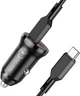 Автомобільний зарядний пристрій Borofone BZ18A PD20W+QC3.0 car charger set (Type-C to Type-C) Black (6974443384925) - зображення 2