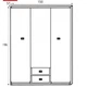Шкаф трехдверный платяной Индиана BRW (Black Red White) JSZF3D2S/150 Сосна аризонская 150х57х195 см - изображение 2